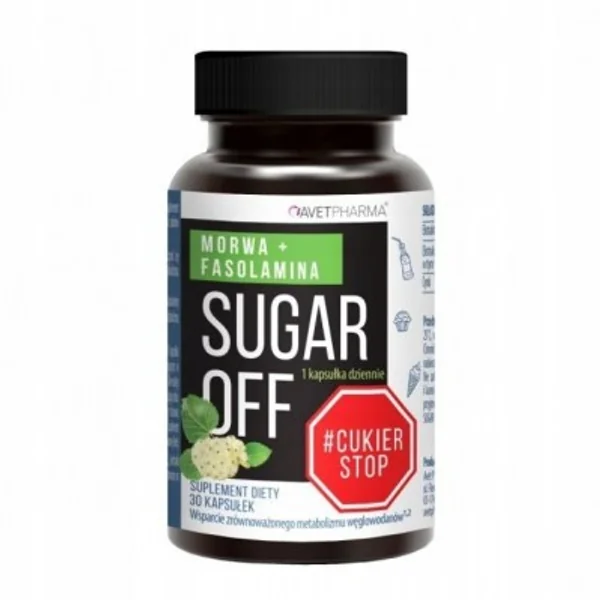 Avet Sugar OFF Maulbeerblattextrakt und Phaseolin – Veganes Nahrungsergänzungsmittel zur Unterstützung des Zuckerstoffwechsels und der Gewichtsregulation