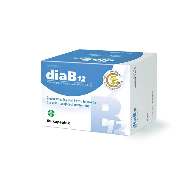 DiaB12 – Nahrungsergänzungsmittel mit Vitamin B12 und Folsäure, speziell für Personen mit Metformin-Einnahme zur Unterstützung des Nervensystems und der Blutbildung