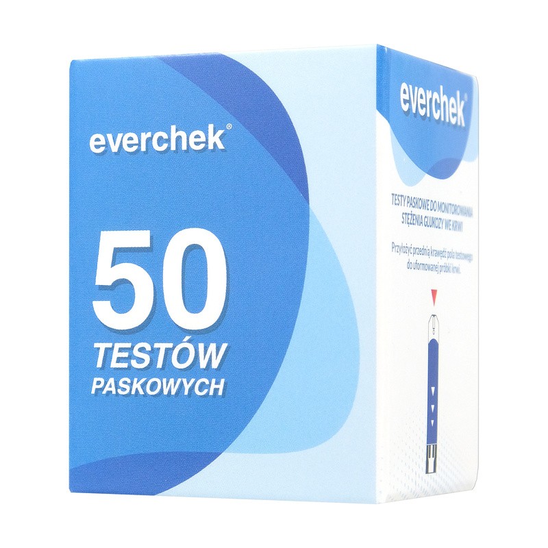 Everchek Teststreifen 50 Stück – präzise und zuverlässige Blutzuckermessung, kompatibel mit Everchek-Systemen, ideal für Diabeteskontrolle