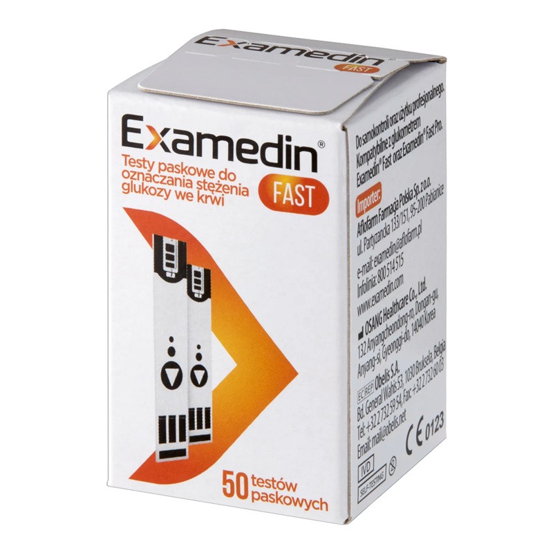 Examedin FAST Teststreifen für Blutzuckermessung, ideal für Diabetes-Selbstkontrolle, kompatibel mit Examedin FAST und FAST PRO Geräten
