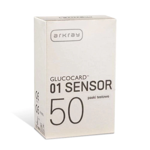 Glucocard 01 Sensor Teststreifen zur Blutzuckermessung, 50 Stück pro Packung, kompatibel mit dem Glucocard 01 Mini Plus, schnelle Messung in 7 Sekunden