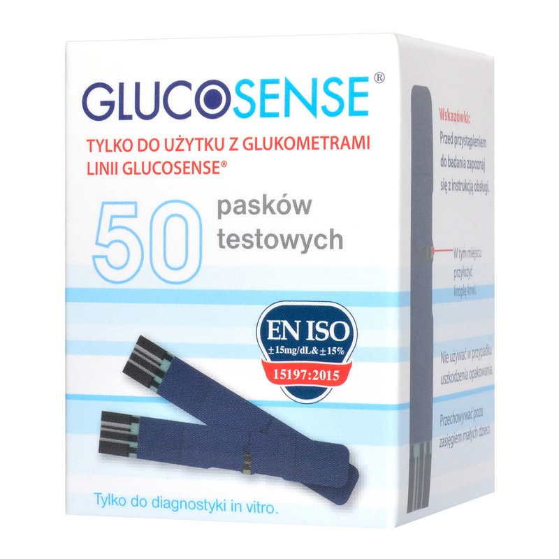 Glucosense Teststreifen für Blutzuckermessgeräte, exklusiv für Glucosense-Modelle, 50 Einwegstreifen, präzise und einfach in der Anwendung