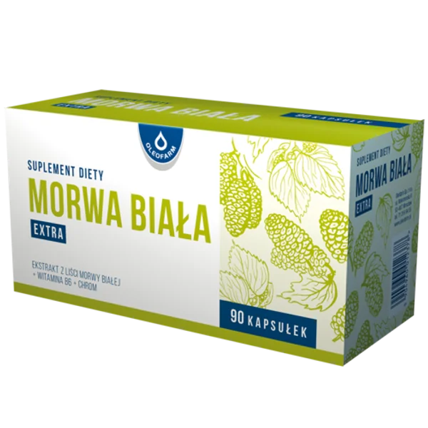 Weiße Maulbeere Extra 90 Kapseln – Nahrungsergänzung mit Maulbeerblattextrakt, Vitamin B6 und Chrom zur Unterstützung des Blutzuckerspiegels