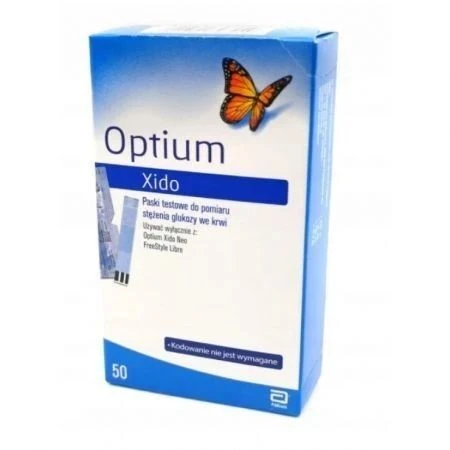 Optium Xido Teststreifen für die Blutzuckermessung zu Hause. 50 Stück pro Packung für einfache Anwendung und schnelle Ergebnisse