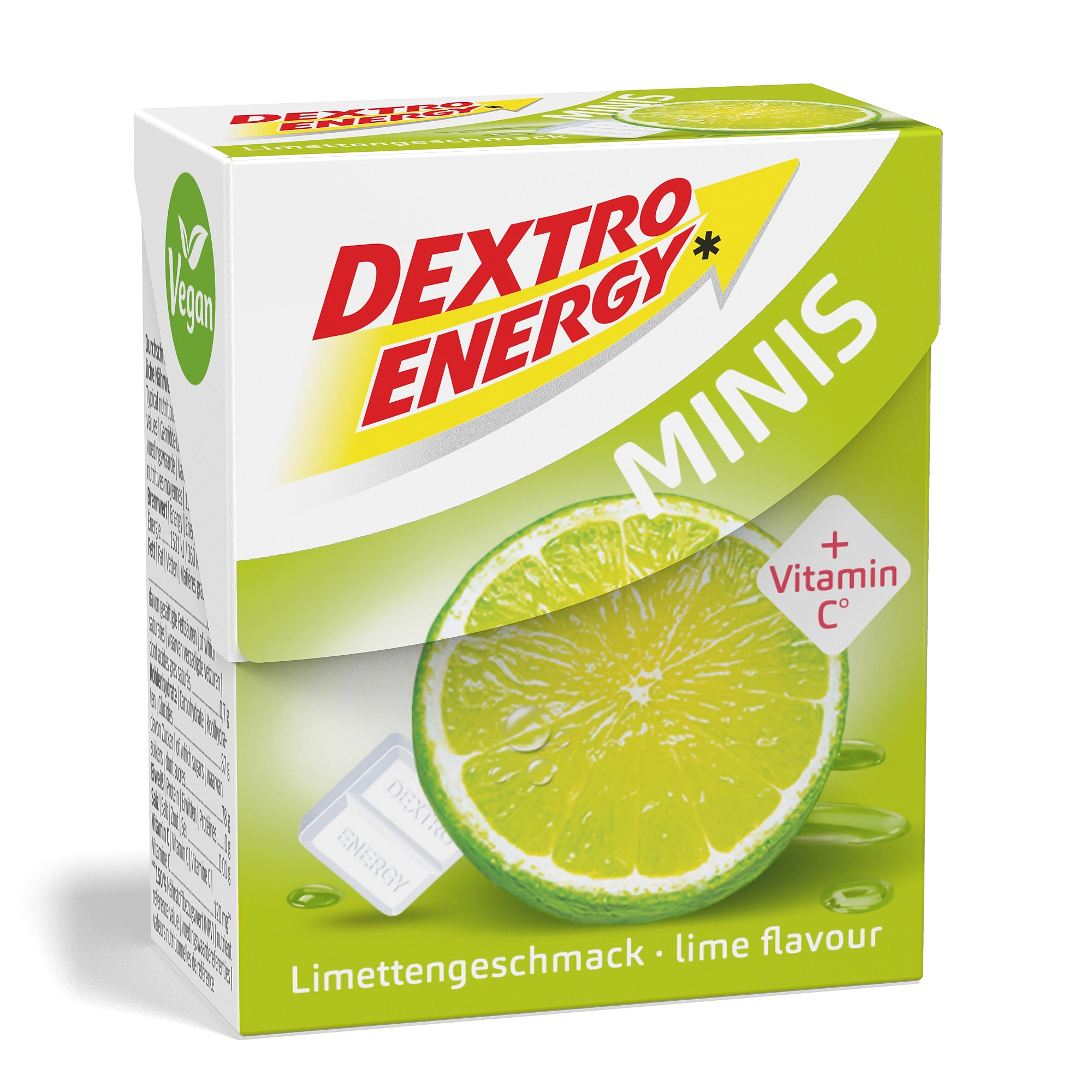 12er-Pack DEXTRO ENERGY Minis mit Limettengeschmack 50g (33 Tabletten) – Bild 2