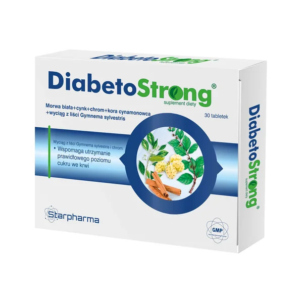 Diabetostrong Tabletten unterstützen die Blutzuckerregulation und den Kohlenhydratstoffwechsel mit natürlichen Extrakten wie Gymnema und Zimt