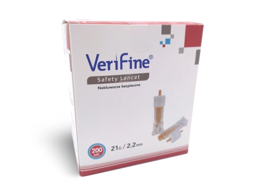 Einweg-Lanzetten Verifine 2,2mm 21G für Blutzuckertests und medizinische Anwendungen. Hygienisch und sicher in der Anwendung