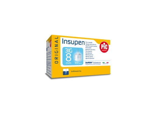 Insupen 32G 0,25mm x 8mm Insulinnadeln, 100 Stück für einfache und schmerzarme Injektionen bei Diabetesbehandlung