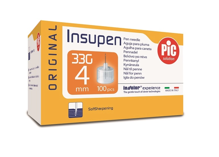 Insupen 33G Nadeln für Insulinpen, steril, 4mm, 100 Stück, für komfortable und sichere Injektionen