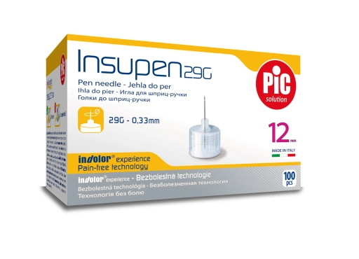 Insupen Nadeln 29G 0,33mm x 12mm - 100 Stück, sterile Nadeln für Insulinpens, Einwegnadeln, hergestellt in Italien, geeignet für verschiedene Pen-Systeme