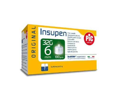 Insupen 32G Insulinnadeln, 0,23mm x 6mm, ideal für schmerzfreie und schnelle Insulininjektionen, kompatibel mit gängigen Insulinpens