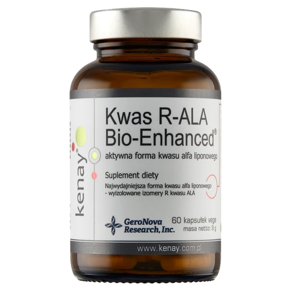 KenayAG R-ALA Bio-Enhanced 60 Kapseln - Nahrungsergänzung mit 300 mg R-Alpha-Liponsäure pro Tag zur Unterstützung des Blutzuckerspiegels und Stoffwechsels