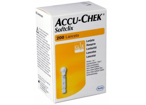 Accu-Chek Softclix Lanzetten – 200 sterile Lanzetten für eine schmerzfreie Blutzuckermessung mit Softclix Geräten