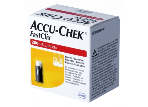Accu-Chek FastClix Lancetten, 204 sterile Lancetten für die Blutzuckermessung, kompatibel mit Accu-Chek FastClix Stechhilfe, ideal für schmerzfreie Tests