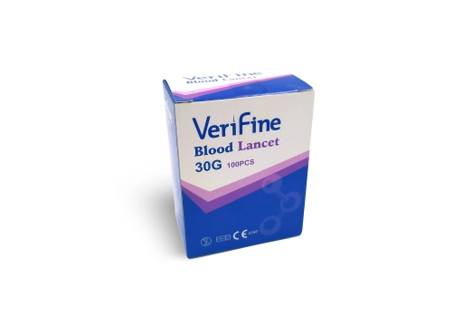 Verifine 30G Lanzetten, geeignet für universelle Lanzettenspender, sterile Lanzetten für präzise Blutprobenentnahme, 100 Stück im Pack.