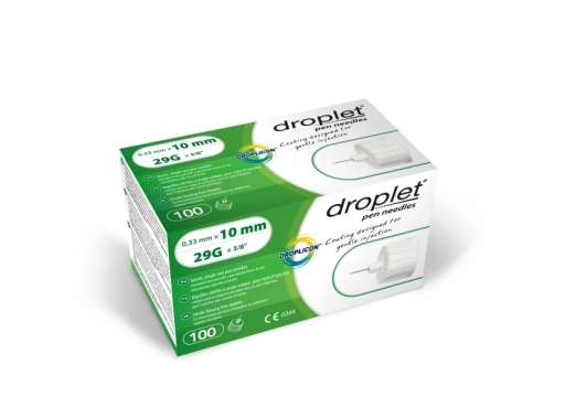 Droplet® Insulin-Nadeln 29G 10mm, für einfache und schmerzarme Insulin-Injektionen, kompatibel mit vielen Insulinpens