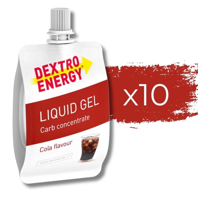 Dextro Energy Cola Gel mit Guarana in einer praktischen 60 ml Packung. Schnelle Energie für Ausdauersportler und intensive körperliche Aktivitäten