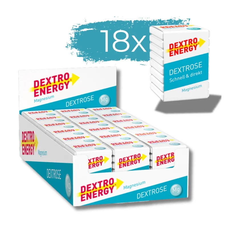 Dextro Energy Glukose mit Magnesium - 8 Tabletten in einer praktischen Packung für schnelle Energie und Unterstützung des Magnesiumhaushalts