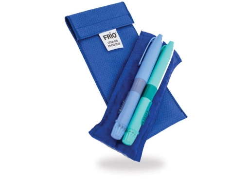 FRIO Kühltasche Doppel Farbe Blau – schützt Insulin vor Hitze, ideal für Diabetiker, benötigt keinen Strom oder Batterien