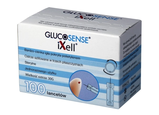 Glucosense iXell 30G Einweg-Lanzetten, steril verpackt, für die Blutzuckermessung bei Diabetikern, kompatibel mit Glucosense- und iXell-Geräten