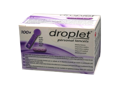 Sterile Droplet 30G Lancetten, ideal für Blutzuckermessgeräte, 200 Stück Packung, sanfter und präziser Einstich.