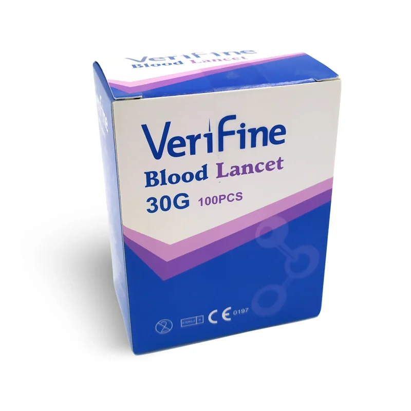 Verifine Lanzetten 30G für Blutzuckermessung, kompatibel mit vielen Stechhilfsmitteln, sterilisiert und schmerzreduziert dank dreiflächigem Schliff