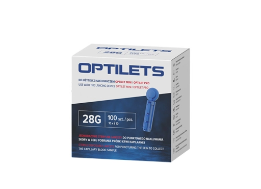 OPTILET Einweg-Lanzetten für die Blutzuckermessung, sterilisierte Lanzetten zur sicheren Blutentnahme, kompatibel mit dem OPTILET Stechgerät