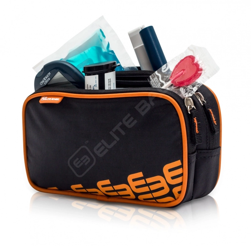 Schwarze Isoliertasche für Diabetiker von Elite Bags, perfekt für den sicheren Transport von Diabetes-Medikamenten und Temperaturregulierung