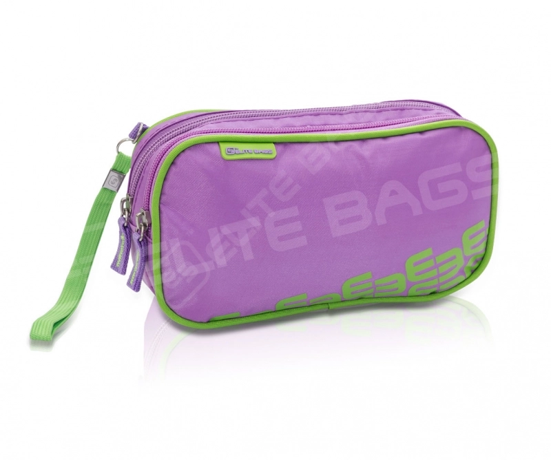 Violette Isoliertasche von Elite Bags, ideal für den Transport von Diabetes-Medikamenten, ausgestattet mit Cold Gel zur Temperaturkontrolle.