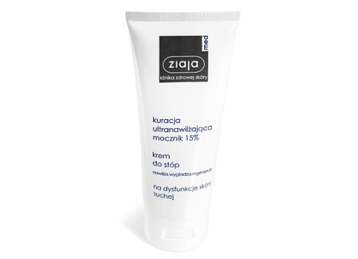 Ziaja med Fußcreme mit 15% Harnstoff für trockene und rissige Haut, ideal für die tägliche Pflege der Füße