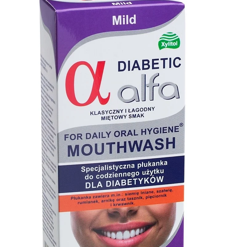 Pflanzliche Mundspülung für Diabetiker mit Kräutern gegen Mundtrockenheit und Zahnfleischbluten, zuckerfrei, mit Xylit