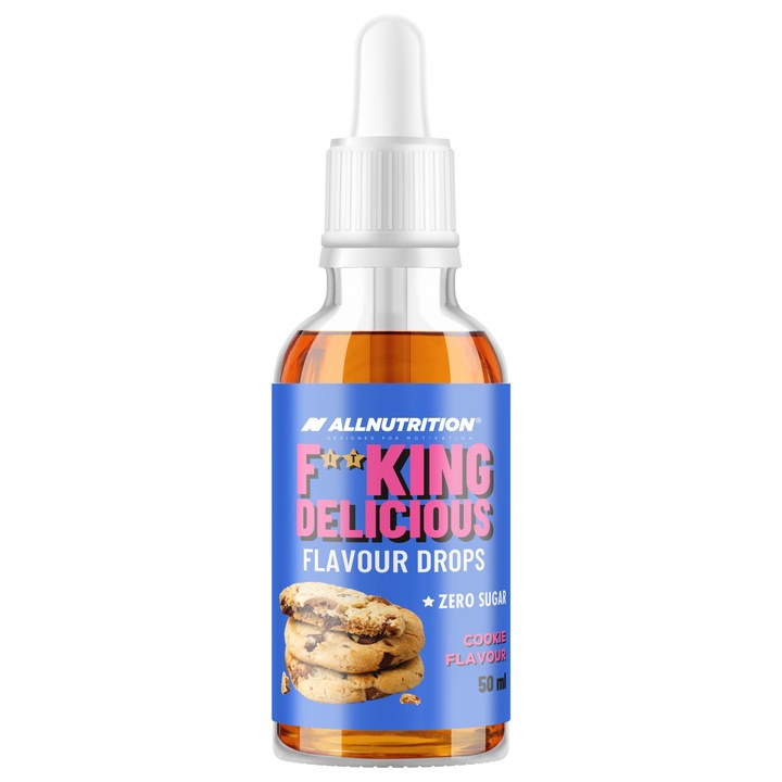 ALLNUTRITION FITKING DELICIOUS FLAVOUR DROPS 50 ml – Keks, aromatisierte Tropfen ohne Zucker, ideal für Joghurt, Haferbrei und Kaffee
