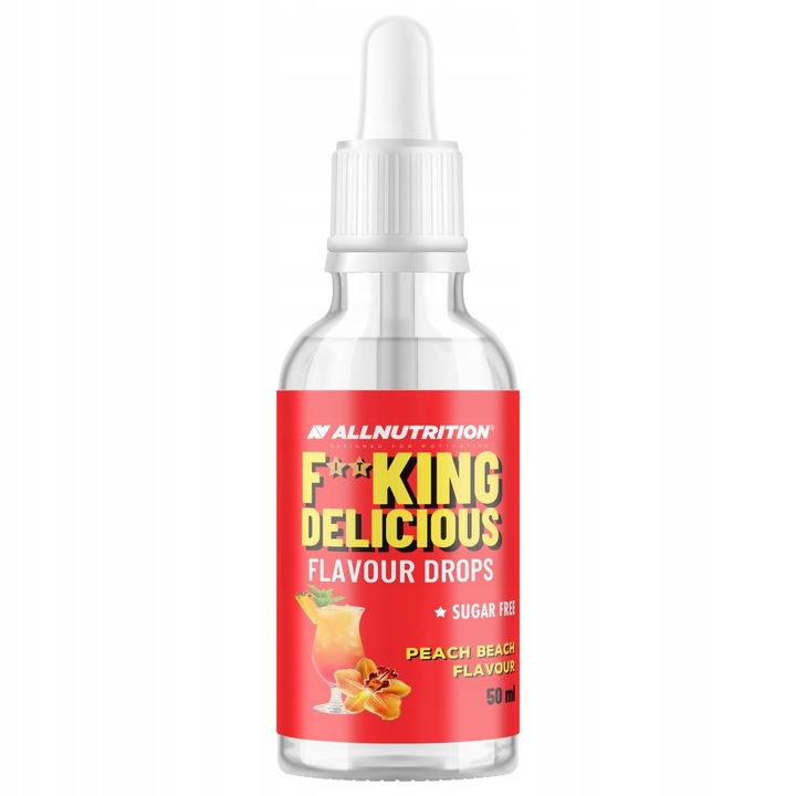 ALLNUTRITION Fitking Flavour Drops Pfirsich zuckerfrei kalorienarme Aromatropfen für Kaffee Joghurt und Porridge