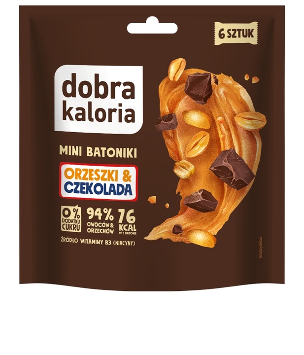 Dobra Kaloria Mini-Riegel Nüsse & Schokolade – 76 kcal, 0 % Zucker, vegan, gesunder Snack für unterwegs