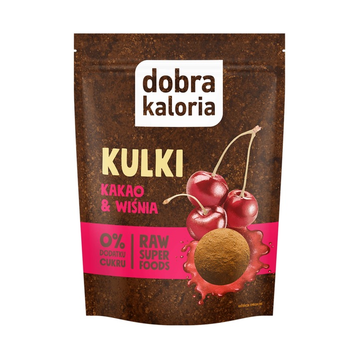 Gute Kalorie Raw Energiekugeln mit Kirsche und Kakao ohne Zuckerzusatz