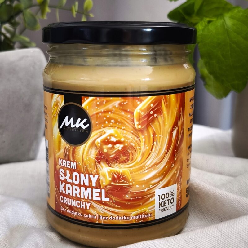 Keto Haselnusscreme Salzkaramell Crunchy 500 g – zuckerfrei, proteinreich, Low Carb Aufstrich mit Erythrit