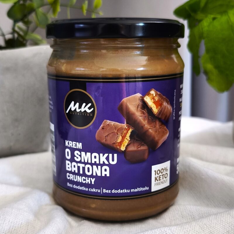 Keto Haselnusscreme Riegelgeschmack Crunchy 500 g – zuckerfrei, proteinreich, Low Carb Aufstrich mit Erythrit