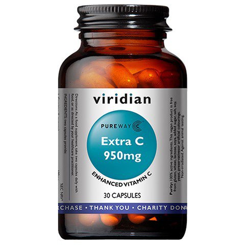 VIRIDIAN Extra C 950 mg Vitamin C Kapseln mit liposomalen Metaboliten zur Unterstützung des Immunsystems