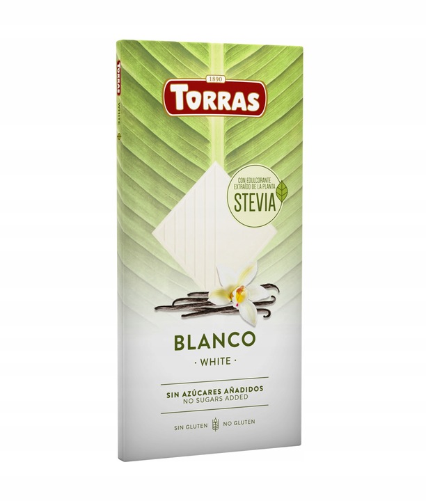 Torras weiße Schokolade ohne Zucker mit Erythrit und Stevia 100 g Keto Low Carb