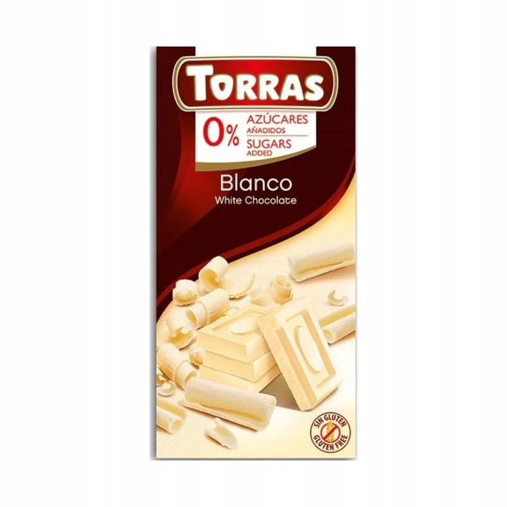 Torras weiße Schokolade ohne Zucker 75 g Low Carb mit Maltit