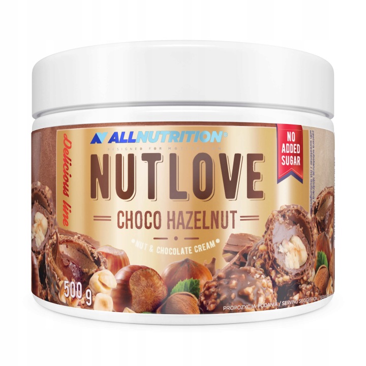 Allnutrition Nutlove Choco Hazelnut 500 g Schoko Haselnuss Creme ohne Zucker