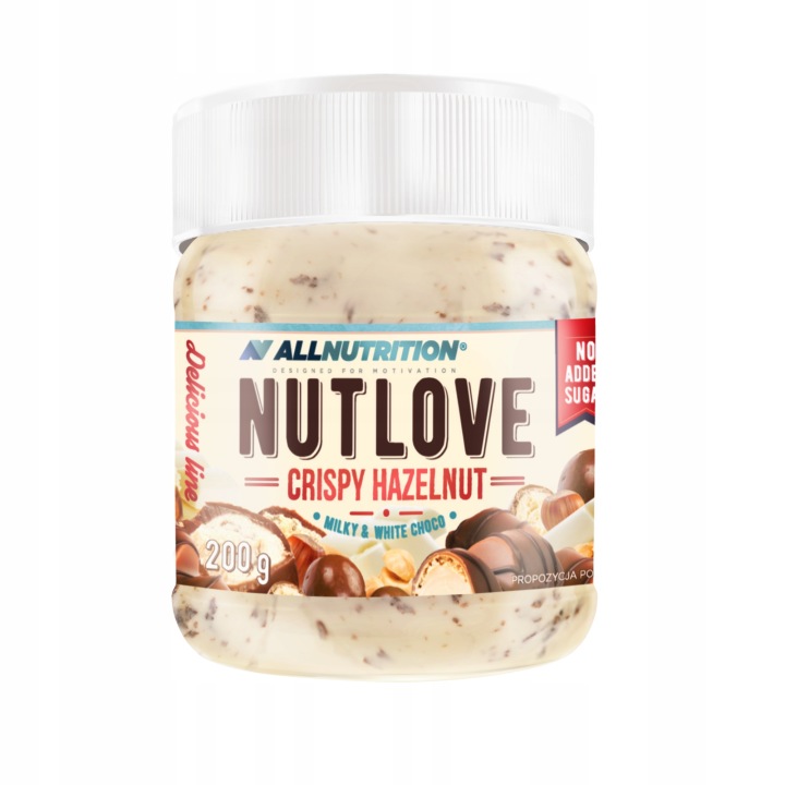Zuckerfreie Haselnuss Schokocreme Nutlove Crispy Hazelnut 200g mit knusprigen Stückchen