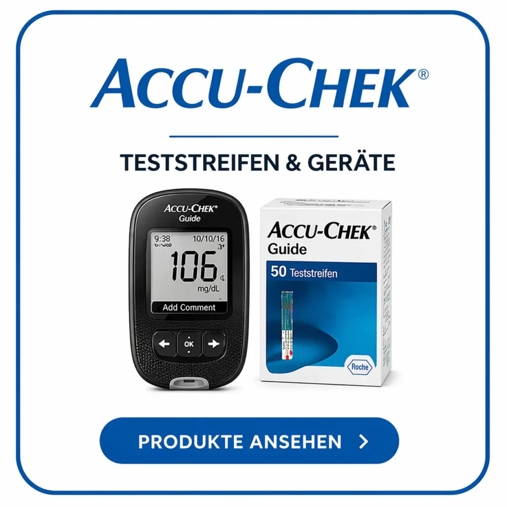 Accu-Chek Blutzuckermessgerät und Teststreifen – zuverlässige Diabeteskontrolle